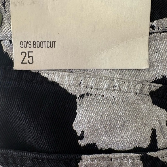 BDG Black and Silver Flare Jeans with Artistic Design - Picture 6 of 7